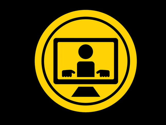 Desktop account black and gold icon